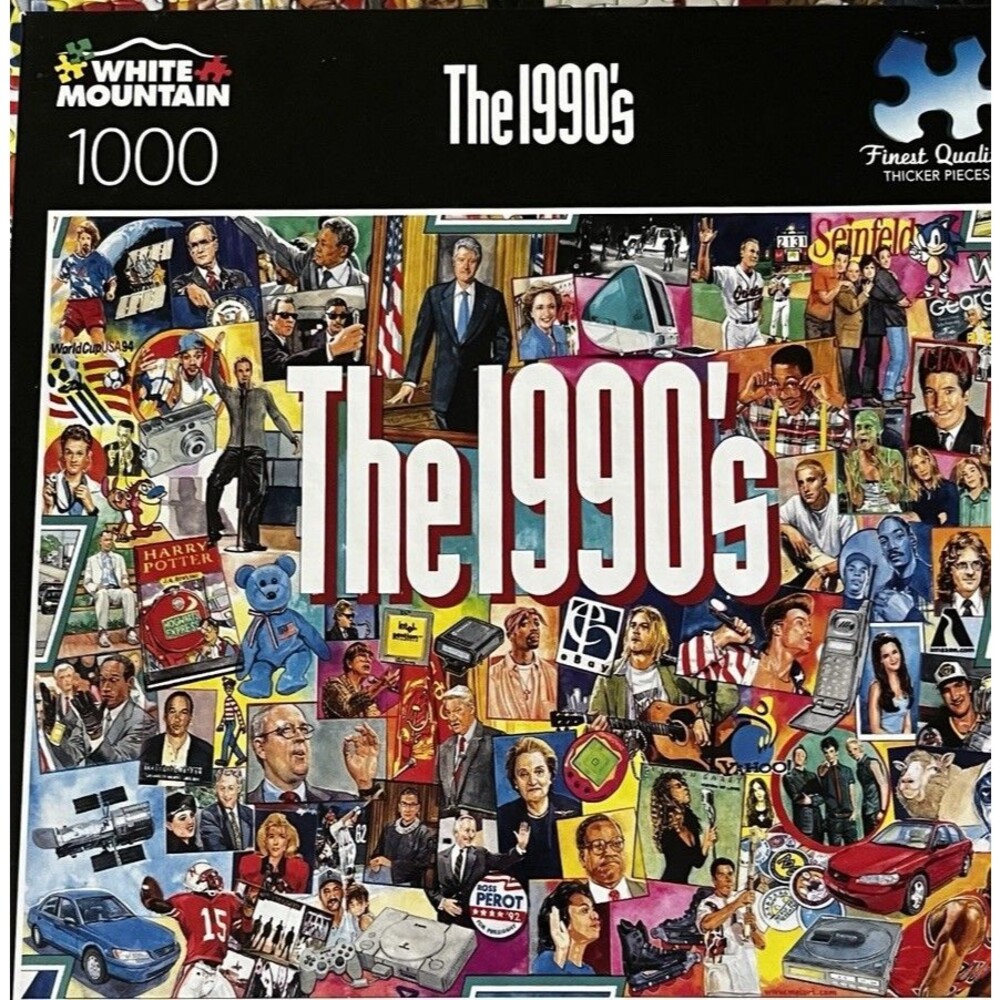 "The 1990's" Retro Themed 1000 Piece Puzzle by White Mountain Used Complete - Picture 2 of 8